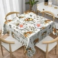 thumbnail image 1 of Fall Tablecloth Round 60 Inch, Pumpkin Maple Leaves Tablecloths Tablecloths Outdoor Polyester Thanksgiving Autumn Table Cover for Holiday Party Picnic Dinner Decor, 1 of 1