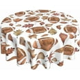 thumbnail image 1 of Fall Tablecloth Round 60 Inch Rugby Maple Leves Football Table Cloth Outdoor Polyester Fabric Farmhouse Harvest Thanksgiving Autumn Table Cover for Kitchen Party Picnic Decor, 1 of 6