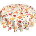 thumbnail image 1 of Fall Tablecloth Round 60 Inch Thanksgiving Tablecloth Circular Waterproof Maple Leaf Tablecloth Cloths Washable Polyester Tabletop Runner for Kitchen Party Picnic Dining Decor, 1 of 6