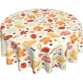 thumbnail image 1 of Fall Tablecloth Round 60 Inch Thanksgiving Tablecloth Circular Waterproof Maple Leaf Tablecloth Cloths Washable Polyester Tabletop Runner for Kitchen Party Picnic Dining Decor, 1 of 6