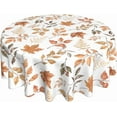 thumbnail image 1 of Fall Tablecloth Round 70 Inch Burnt Orange Watercolor Maple Leaves Table Cloth,Stain Resistance Polyester Thanksgiving Harvest Table Covers for Kitchen Dining,Small Tablecloth for Party Picnic, 1 of 6