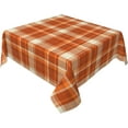 thumbnail image 1 of Fall Tablecloth Square 52x52 Inch Burnt Orange Plaid Autumn Harvest Themed Thanksgiving Day Decorative Table Cloth Holiday Seasonal Rustic Farmhouse for Indoor Party Kitchen Dinner Picnic Decor, 1 of 5