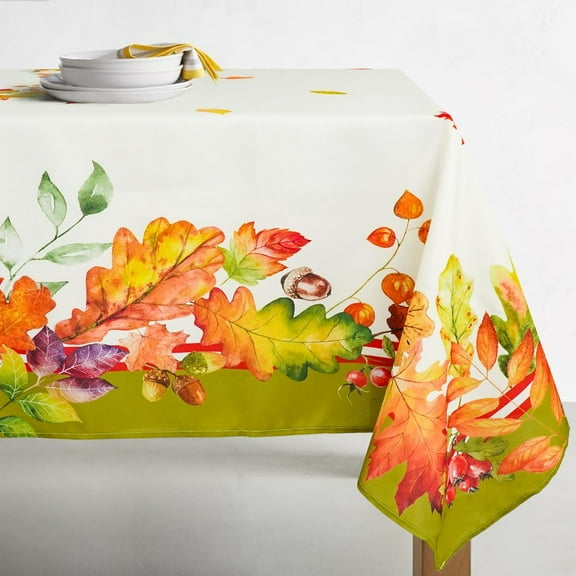 Fall Tablecloth,Thanksgiving Tablecloth, Autumn Leaves Tablecloth, Fall Table Cloth for Thanksgiving Decor, Fall tablecloths for Rectangular Tables, 60 X 120 Inch