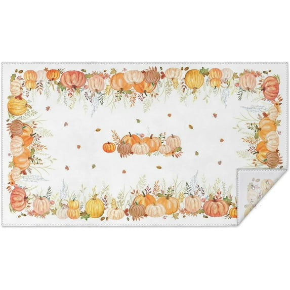 Fall Tablecloth Thanksgiving Tablecloth with Fall Pumpkin Leaves Autumn Tablecloth Waterproof Fall Table Cloths for Fall Decor 60 X 84 Inch