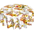 thumbnail image 1 of Fall Tablecloth Washable Pumpkin Sunflower Tablecloth Round 60 Inch Reusable Autumn Table Cloth for Holiday Party Dinner Dining Table Decor, 1 of 6