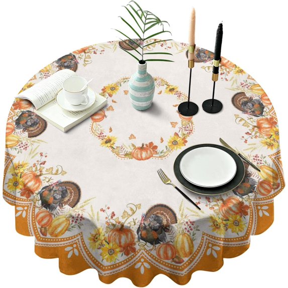 Fall Tablecloth for Rectangle Tables 60x60 Inches Thanksgiving Tablecloth Waterproof Fall Table Cloths for Dining Room Indoor Outdoor Home Decor