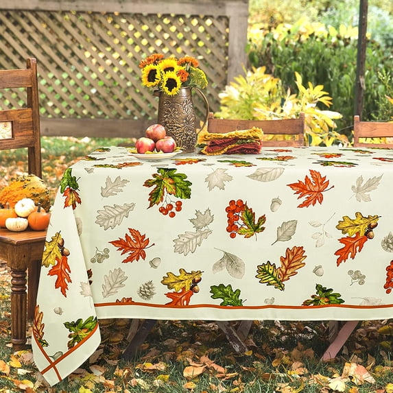 Fall Tablecloth for Rectangle Tables 60x84 Inches Thanksgiving Tablecloth Waterproof Fall Table Cloths for Dining Room Indoor Outdoor Home Decor