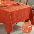 thumbnail image 1 of Fall Tablecloths Jacquard Thanksgiving Table Cloth with Pumpkins and Vines, Stain Resistant Table Cover for Harvest, Dining, Party Decor 52" x 70" Rust, 1 of 7