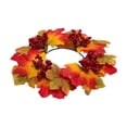 thumbnail image 1 of Fall Taper Candle Rings, Mini Thanksgiving Taper Candle Holder Wreaths Autumn Harvest Table Centerpieces Decor For Farmhouse 3In Red, 1 of 5