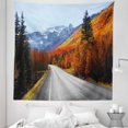 thumbnail image 1 of Fall Tapestry, Highway Through the Countryside American Landscape Snowy Mountains Foliage Travel, Fabric Wall Hanging Decor for Bedroom Living Room Dorm, 5 Sizes, Multicolor, by Ambesonne, 1 of 1