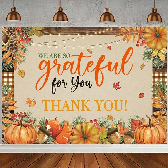 Fall Thank You for All You Do Backdrop Autumn Thanksgiving We are So Grateful for You Photography Background Pumpkin Friendsgiving Party Decorations Banner Photo Booth Props