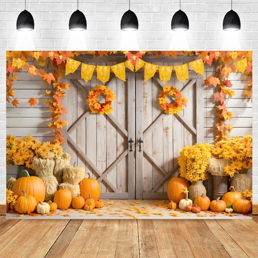 20x10 FT Fall Backdrop - Autumn Pumpkin Thanksgiving Harvest Photo Booth Background Vinyl