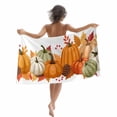 thumbnail image 1 of Fall Thanksgiving Beach Towels Blanket Soft&Absorbent Quick Dry Microfiber Autumn Harvest Pumpkins Maple Leaves Pool Towels for Swimming ,Yoga, Sports, Gym, Camping,Large 30X60in,, 1 of 1
