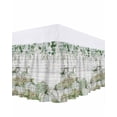 thumbnail image 1 of Fall Thanksgiving Bed Skirt Pumpkin Hydrangea Eucalyptus Wood Grain Bed Skirts King Size 18 Inch Drop, Wrap Around Dust Ruffle&nbsp;Bedskirt with Adjustable Elastic Belt for Queen Size Beds, 1 of 7
