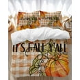 thumbnail image 1 of Fall Thanksgiving Bedding Duvet Cover Set Queen Size 4 Pieces Orange Pumpkin Fall Maple Leave Bedding Set with Zipper Closure, 1 Comforter Cover 90x92 Inches 1 Flat Sheet & 2 Pillow Cases, 1 of 7
