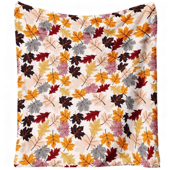 Fall Thanksgiving Blanket Autumn Maple Leaves Holiday Throw Blanket