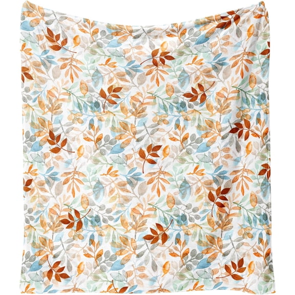 Fall Thanksgiving Blankets,Football with Maple Leaves Farmhouse Blanket Throw,Thanksgiving Fall Flannel Fleece Throw Blanket for Home Living Room Couch Bed Chair or Dorm Decor 60"x50"