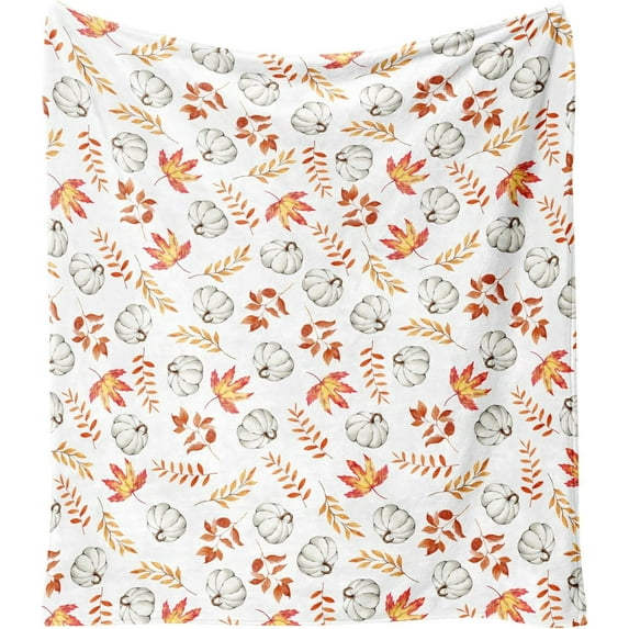 Fall Thanksgiving Blankets,Football with Maple Leaves Farmhouse Blanket Throw,Thanksgiving Fall Flannel Fleece Throw Blanket for Home Living Room Couch Bed Chair or Dorm Decor 60"x50"