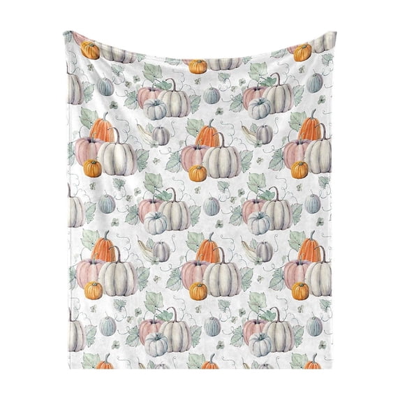Fall Thanksgiving Blankets,Pumpkin Maple Leaf Flower Farmhouse Blanket Throw, for Home Living Room Couch Chair for Dorm Decor D