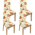 thumbnail image 1 of Fall Thanksgiving Chair Covers Set of 4, Pumpkin Turkey Dining Chair Protectors, Elastic Removable Washable Dining Chair Covers for Fall Thanksgiving Kitchen Dining Room Holiday Decorations, 1 of 6