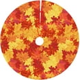 thumbnail image 1 of Fall Thanksgiving Christmas Tree Skirt 30", Fall Leaves Tree Skirts Mat for Holiday Home Farmhouse Party Tree Decorations Indoor Outdoor.Fall Leaves, 1 of 5