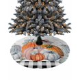 thumbnail image 1 of Fall Thanksgiving Christmas Tree Skirt 48 Inches Large Christmas Skirt Tree, Orange Grey Pumpkin Black White Plaid Tree Skirt Christmas Decorations for Fireplace Party Holidays Indoor Outdoor, 1 of 7