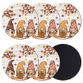 thumbnail image 1 of Fall Thanksgiving Coasters Set of 6, Absorbent Coasters for Drinks, Maple Leaf Pumpkin Gnomes Gray Wooden Coaster for Desk Coffee Table Protection, Home Decor House Warming Gifts 4", 1 of 8