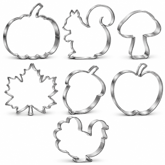 Fall Thanksgiving Cookie Cutters, 7-Piece Stainless Steel Set, Pumpkin ...