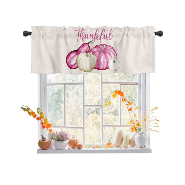 Fall Thanksgiving Curtain Valances for Windows Treatment Tier Curtains