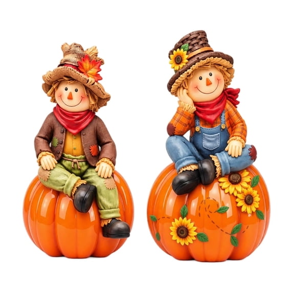 Fall Barber Display Fall Thanksgiving Decorations, 2 Pack 6.3 in 2D Wooden Scarecrow ...