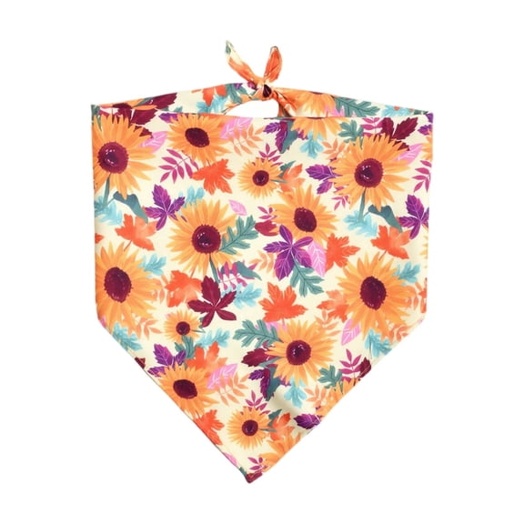 Fall Thanksgiving Dog Bandana Bib, Adjustable Triangle Pet Bib for Small Dogs and Cats, Washable Soft Neckerchief