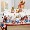 thumbnail image 1 of Fall Thanksgiving Double Border Decoration Tablecloth, Leave & Pumpkin Harvest Tablecloths, Waterproof Table Cover for Dinner Kitchen Party Holiday Decorations, 60"x 84" Oblong/Rectangle, 1 of 6