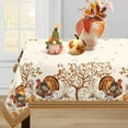 thumbnail image 1 of Fall Thanksgiving Double Border Decoration Tablecloth,Turkey & Pumpkin Harvest Tablecloths, Waterproof Table Cover for Dinner Kitchen Party Holiday Decorations, 60"x 120" Oblong/Rectangle, 1 of 6