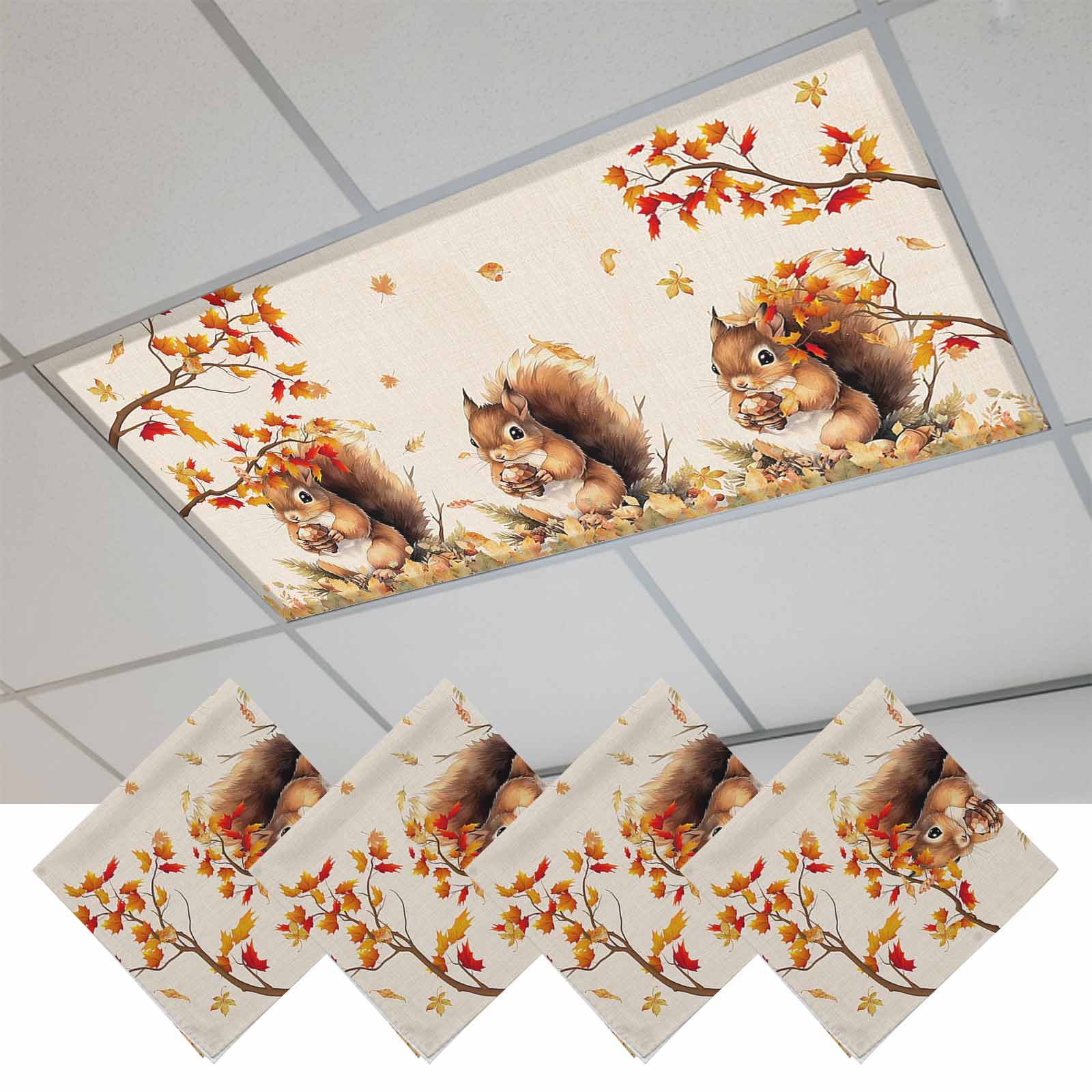 Fall Thanksgiving Fluorescent Light Covers, Farm Animals Orange Maple ...