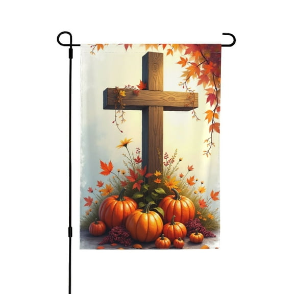 Fall Thanksgiving Garden Flag 12.5x18 Inch Double Sided, Give Thanks To The Lord Harvest Holiday Yard Outdoor Decorative Flag 1 Flag