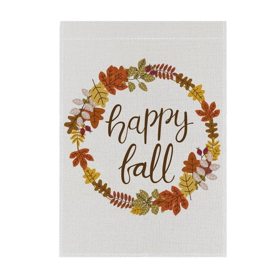 Fall Thanksgiving Garden Flag with Pumpkin and Maple Leaf, 17.7 x 11.8 Inch Double Sided Burlap Yard Outdoor Decor, Seasonal Harvest Home Porch Decoration