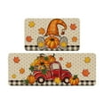 thumbnail image 1 of Fall Thanksgiving Halloween Kitchen Mats for Floor 2 Piece, Orange Pumkins Maple Leaves Non-Slip Kitchen Rugs Retro Washable Runner Rug Set ,15.7"x23.6"+15.7"x47.2", 1 of 6