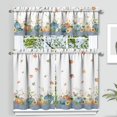 thumbnail image 1 of Fall Thanksgiving Kitchen Curtain Valance 3 Piece Set, Fall Blue Pumpkin Sunflower Kitchen Decor, Thanksgiving Fall Kitchen Curtains and Valances for Living Room Bedroom Kitchen Cafe Decor 36In, 1 of 5
