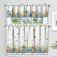 thumbnail image 1 of Fall Thanksgiving Kitchen Curtain Valance 3 Piece Set, Blue Pumpkin Sunflower Kitchen Decor, Thanksgiving Curtains and Valances for Living Room Bedroom Cafe Decor 36In, 1 of 6