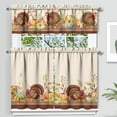 thumbnail image 1 of Fall Thanksgiving Kitchen Curtains Set of 3, Pumpkin Turkey Sunflower Harvest Fall Decor,Autumn Curtains and Valances for Living Room Bedroom Kitchen Cafe Thanksgiving Decor 36 Inch, 1 of 6