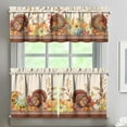 thumbnail image 1 of Fall Thanksgiving Kitchen Curtains Set of 3, Pumpkin Turkey Sunflower Harvest Fall Kitchen Decor,Fall Thanksgiving Curtains and Valances for Living Room Bedroom Kitchen Cafe Thanksgiving Decor 24 Inch, 1 of 6