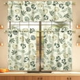 thumbnail image 1 of Fall Thanksgiving Kitchen Curtains Valances and Tiers 3 Piece Set,White Blue Pumpkin Maple Leaves Leaf Farmhouse Cute Rod Pocket Kitchen Cafe Curtain Over Sink Window for Autumn Decor 36 Inch, 1 of 6