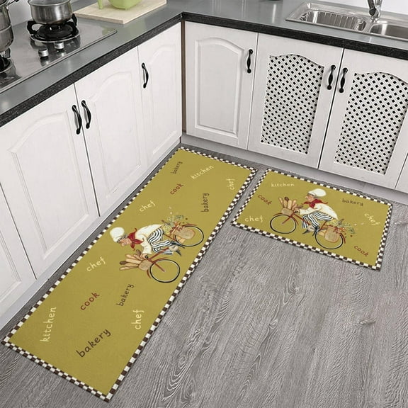 Fall Thanksgiving Kitchen Mat Set of 2 ,Gnome Pumpkin Turkey Decorative Kitchen Rugs and Mats Non Skid Washable,Low-Profile Mats for Kitchen Thanksgiving Decor,17x48+17x30 Inches(Be Grateful)