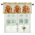 thumbnail image 1 of Fall Thanksgiving Kitchen Valances for Windows 54x18 Inch Kitchen Curtains Valances Rod Pocket Rustic Orange Pumpkin Harvest Maple Leaf Bathroom Window Valances for Window Treatment Decor, 1 of 6