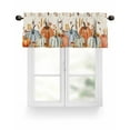 thumbnail image 1 of Fall Thanksgiving Kitchen Valances for Windows Orange Green Blue Pumpkins Retro Leaf Valance Curtains&nbsp; for Kitchen /Living Room/Bedroom/ Bathroom Decor, 42"x12 " ,Rod Pocket 1 Panel,, 1 of 7