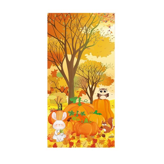 Fall Thanksgiving Maple Leaf Pumpkin Photography Background Cloth Festival Decoration Party Photo Banner for Seasonal Events