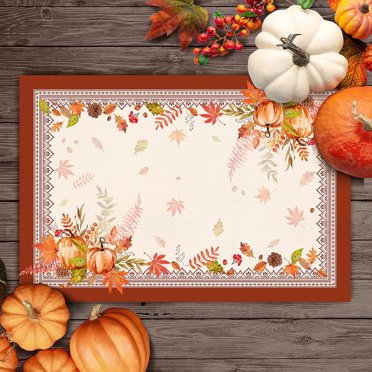 Creative Converting Pumpkin Spice Paper Placemats – 9.5 X 13.5 – 50-Pack – Orange Disposable Tableware