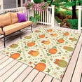 thumbnail image 1 of Fall Thanksgiving Outdoor Rug for Patio/Deck/Porch, Non-Slip Large Area Rug 3 x 5 Ft, Orange Green Pumpkins Botanical Indoor Outdoor Rugs Washable Area Rugs, Reversible Camping Rug Carpet Runner, 1 of 8