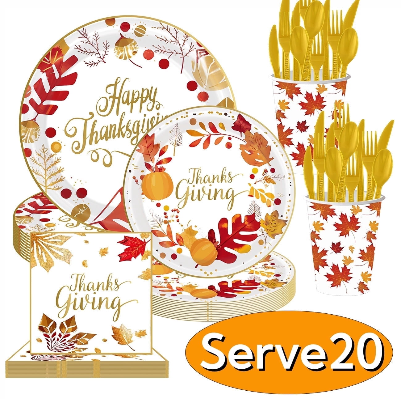 Fall Thanksgiving Paper Plates for Party Supplies Decoration Disposable ...