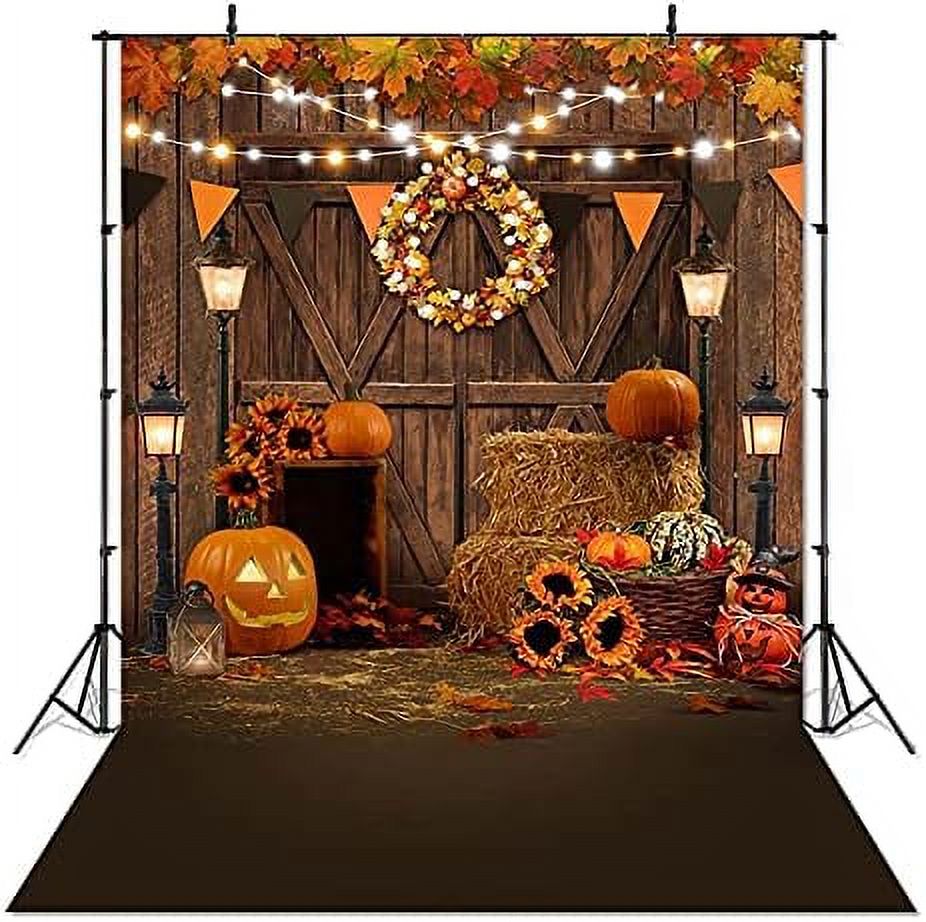 Fall Thanksgiving Photography Backdrop Autumn Pumpkin Harvest Barn